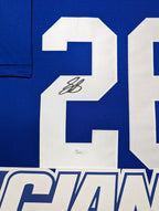 Framed New York Giants Saquon Barkley Autographed Jersey Jsa Coa