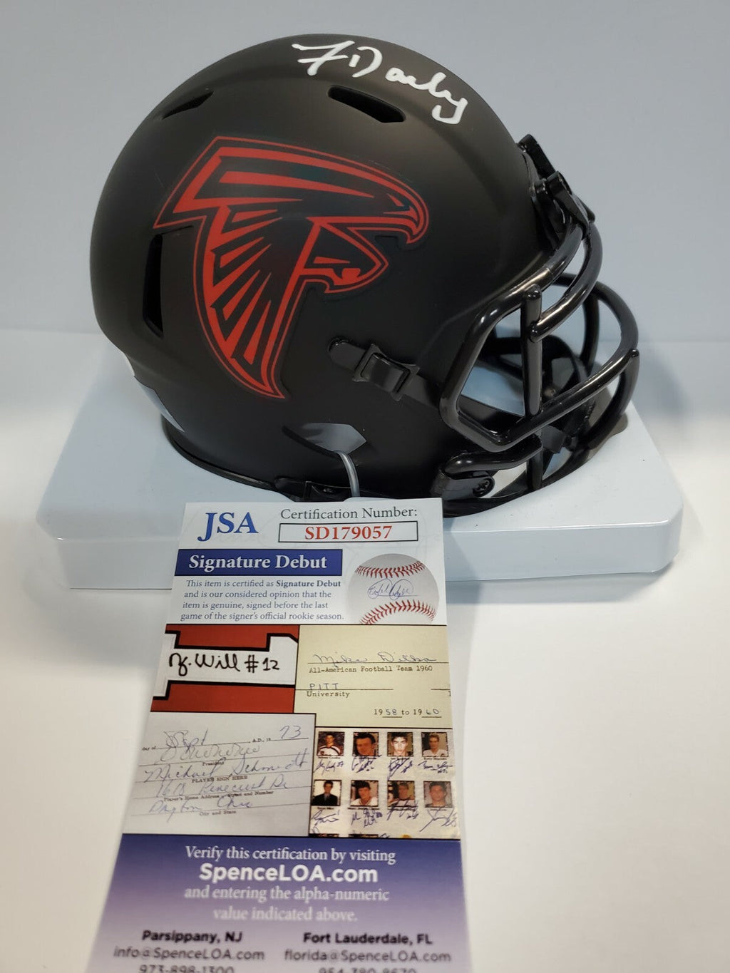 Atlanta Falcons Frank Darby Autographed Signed Eclipse Mini Helmet Jsa Coa