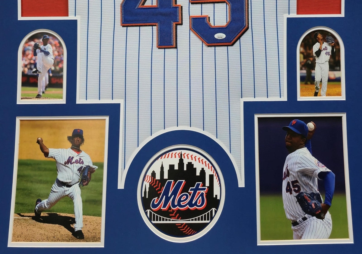 Framed New York Mets Pedro Martinez Autographed Signed Jersey Jsa Coa