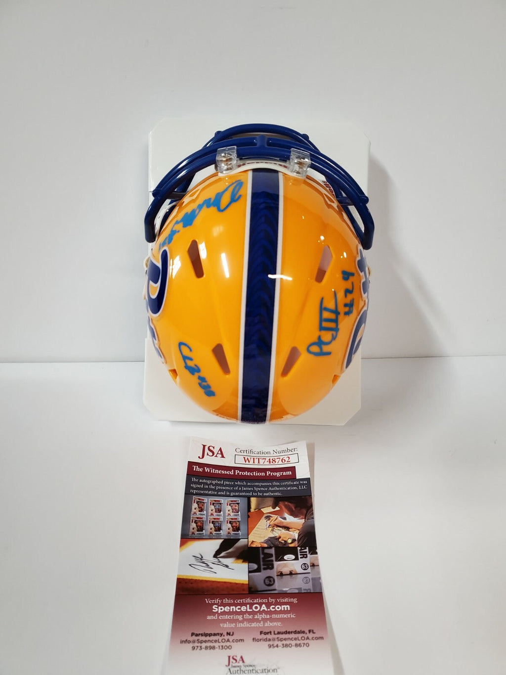 Pitt Panthers Phil Campbell Iii, Damarri Mathis, Cam Bright Signed Mini Jsa Coa