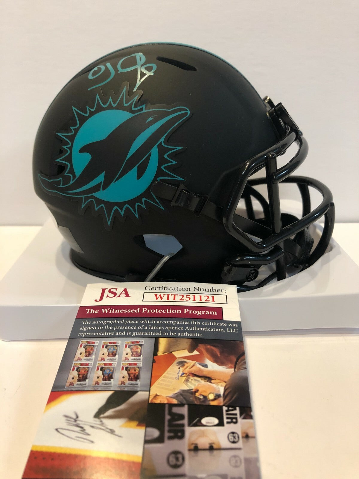 Oj Mcduffie Autographed Signed Miami Dolphins Speed Eclipse Mini Helmet Jsa Coa