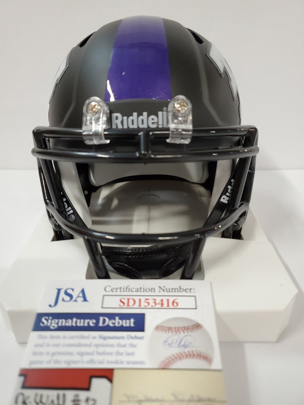 Tcu Horned Frogs Tre'von Moehrig Autographed Speed Mini Helmet Jsa Coa