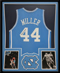 Framed Unc Tar Heels Larry Miller Autographed Signed Jersey Jsa Coa