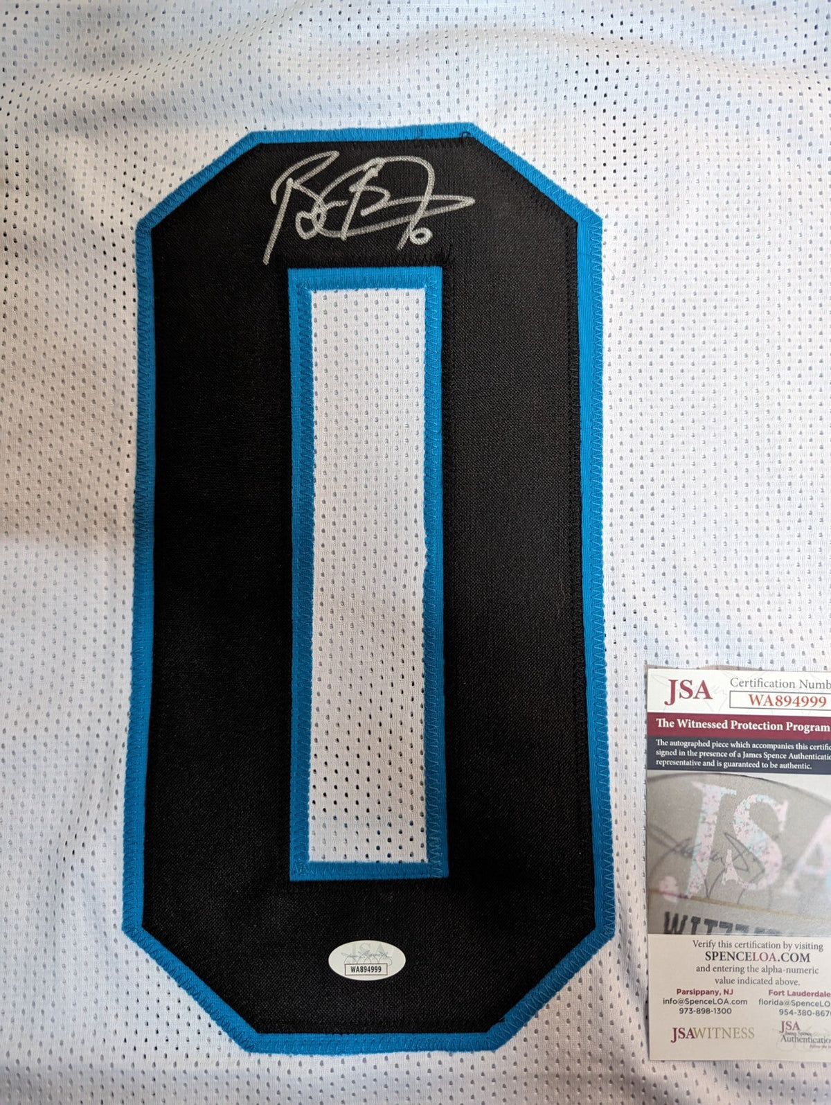 Carolina Panthers Brian Burns Autographed Signed Jersey Jsa  Coa Number Zero