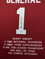 Framed Indiana Hoosiers Bobby Knight Autographed Signed Stat Jersey Steiner Holo