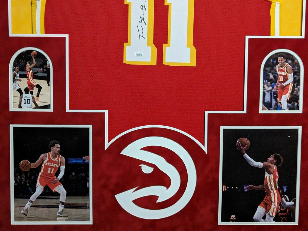 Framed In Suede Atlanta Hawks Trae Young Signed Autographed Jersey Jsa Coa