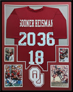 Framed Oklahoma Sooners Steve Owens Autographed Signed Jersey Psa Coa