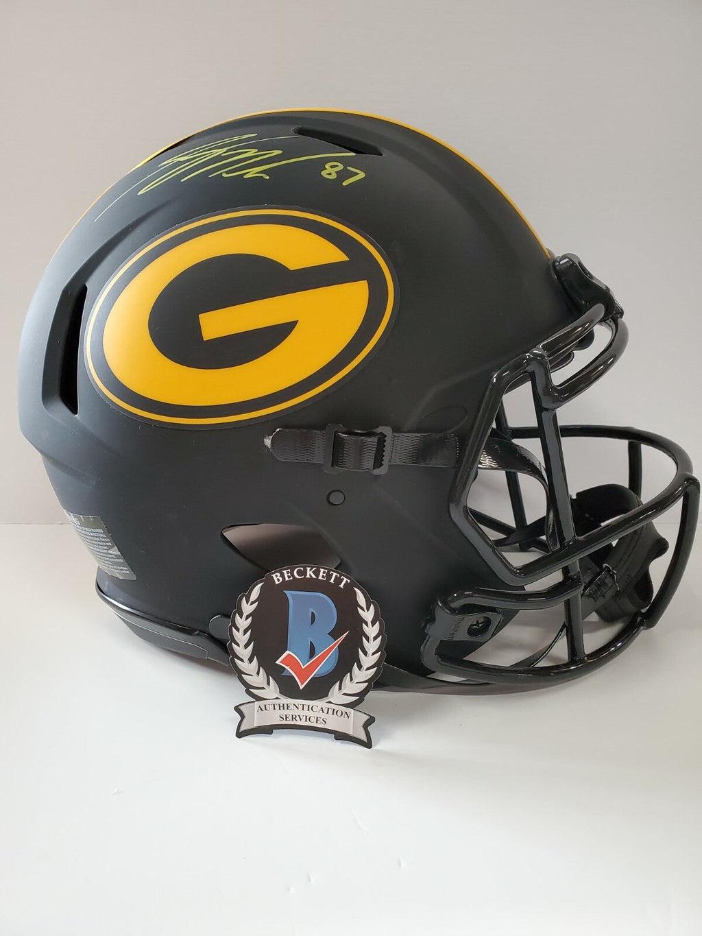 Green Bay Packers Jordy Nelson Signed Full Size Eclipse Auth Helmet Beckett Coa