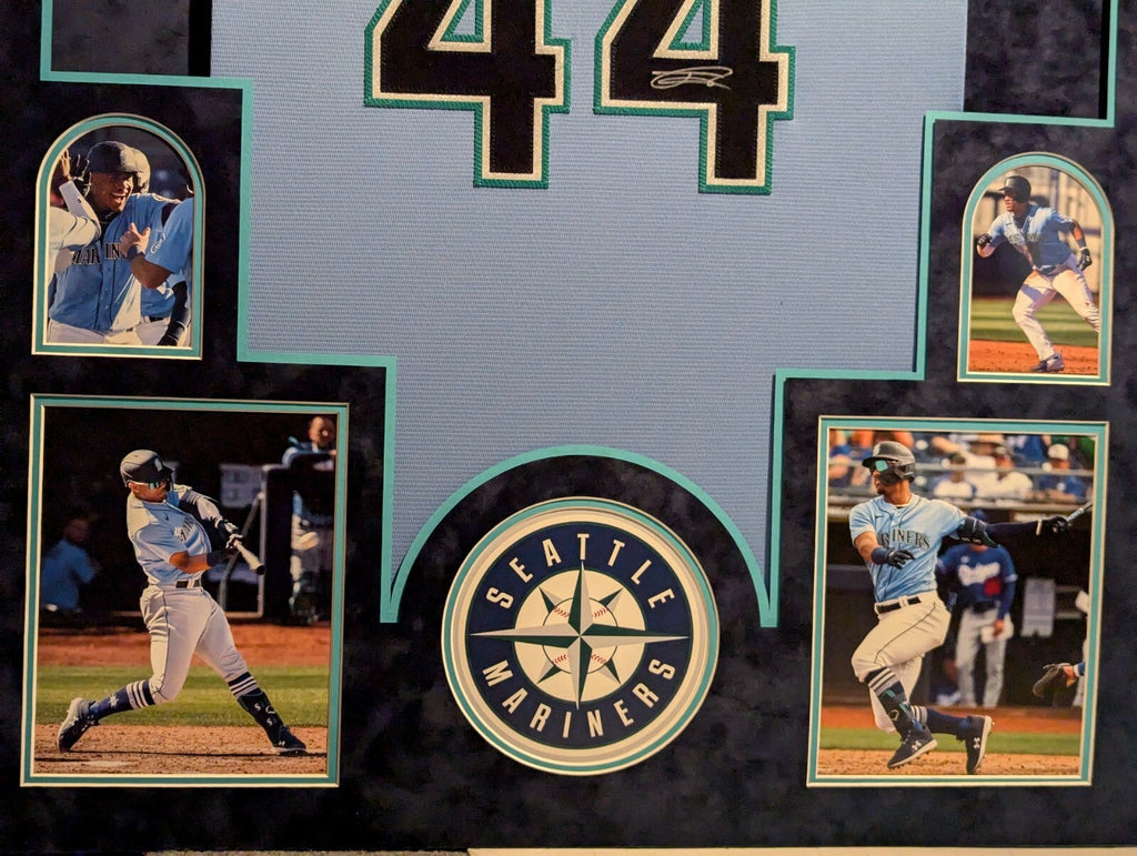 Suede Framed Seattle Mariners Julio Rodriguez Autographed Signed Jersey Beckett