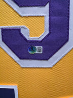 Framed Los Angeles Lakers Fletch Chevy Chase Signed Jersey Beckett Coa