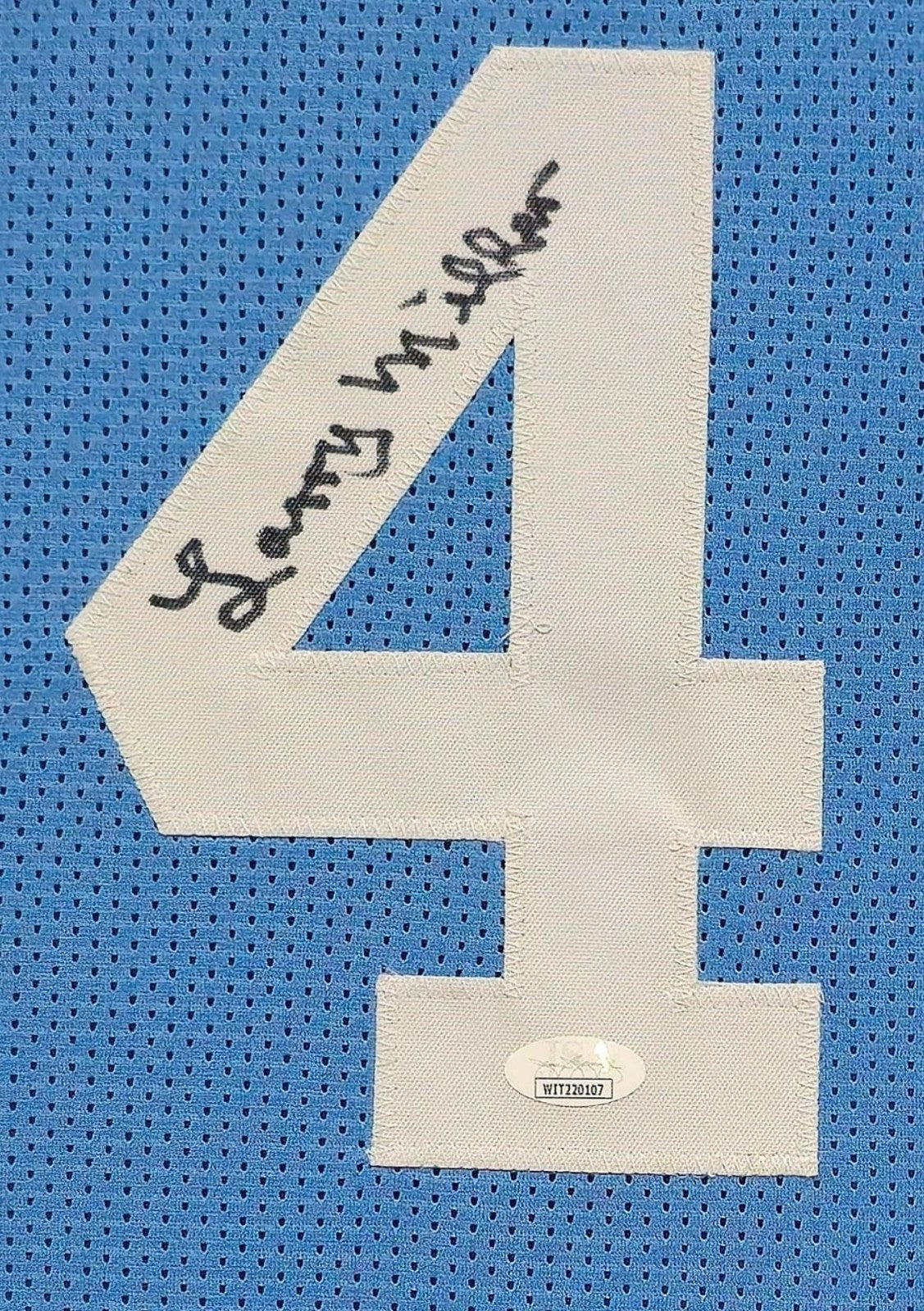 Framed Unc Tar Heels Larry Miller Autographed Signed Jersey Jsa Coa