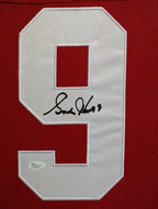 Suede Framed Detroit Red Wings Gordie Howe Autographed Jersey Jsa Coa