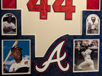 Suede Framed Atlanta Braves Hank Aaron Autographed Jersey Steiner Sports Holo