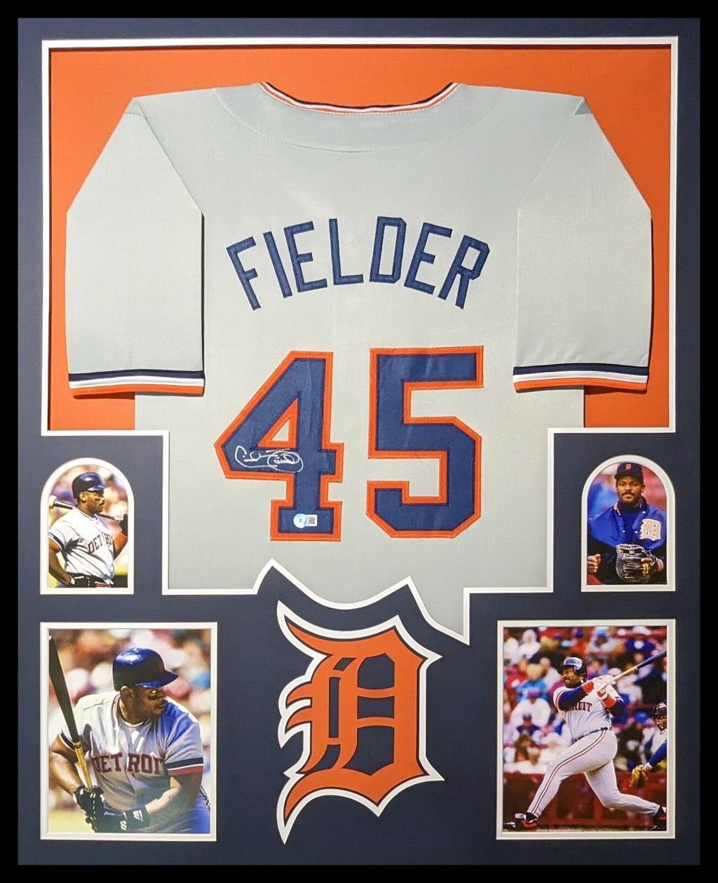 Framed Detroit Tigers Cecil Fielder Autographed Signed Jersey Beckett Holo