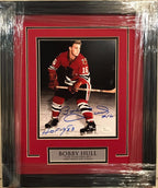 Framed Signed Inscribed Bobby Hull Chicago Blackhawks 8X10 Photo Jsa Coa