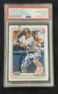 Oswald Peraza Autographed Topps Bowman Yankees Bd-27 Psa Slabbed