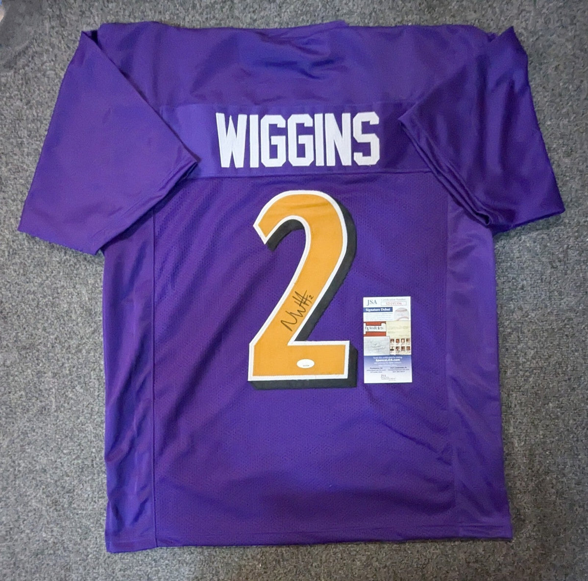 Baltimore Ravens Nate Wiggins Autographed Signed Jersey Jsa Coa