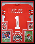 Framed Ohio State Buckeyes Justin Fields Autographed Signed Jersey Jsa Coa