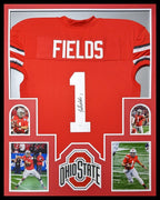 Framed Ohio State Buckeyes Justin Fields Autographed Signed Jersey Jsa Coa