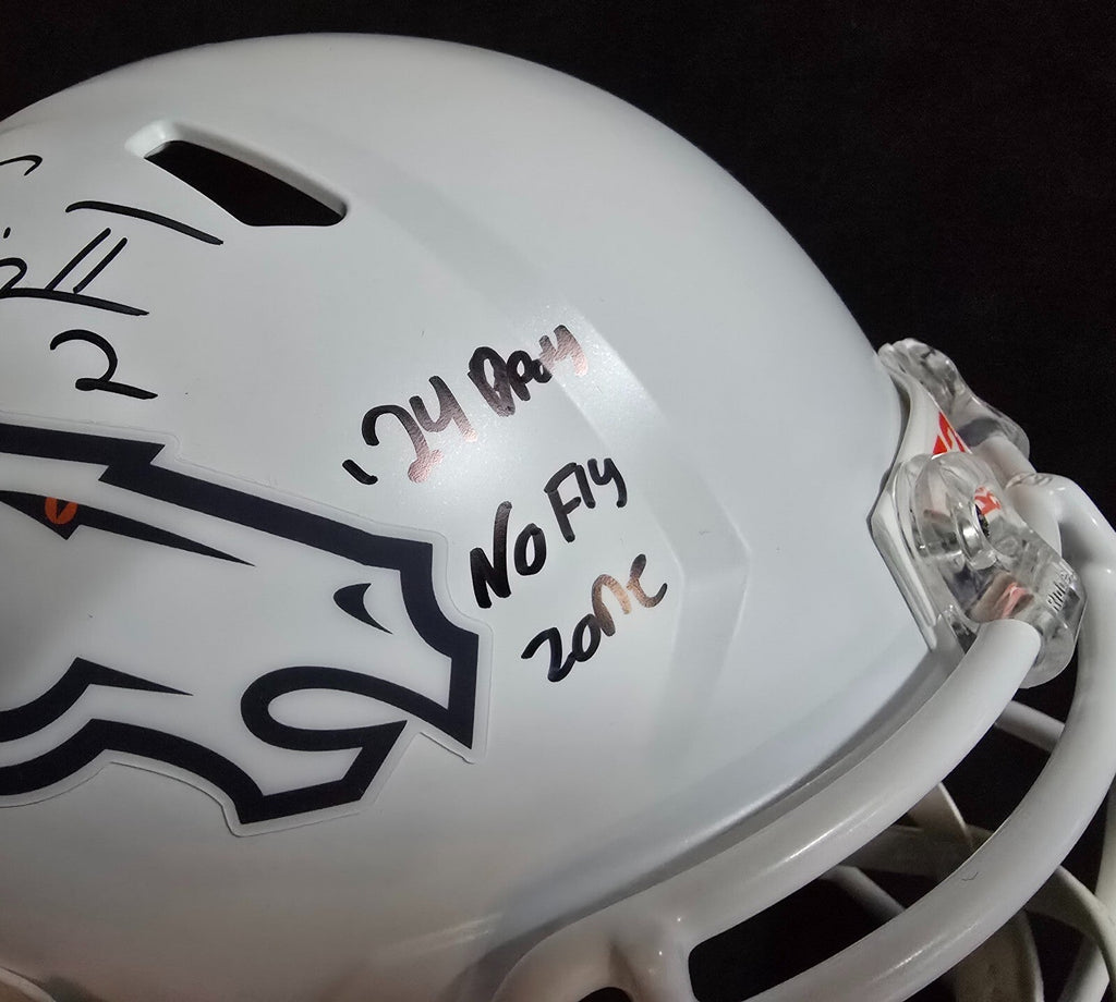 Denver Broncos Pat Surtain Ii Signed 2X Insc Replica Full Size Helmet Beckett