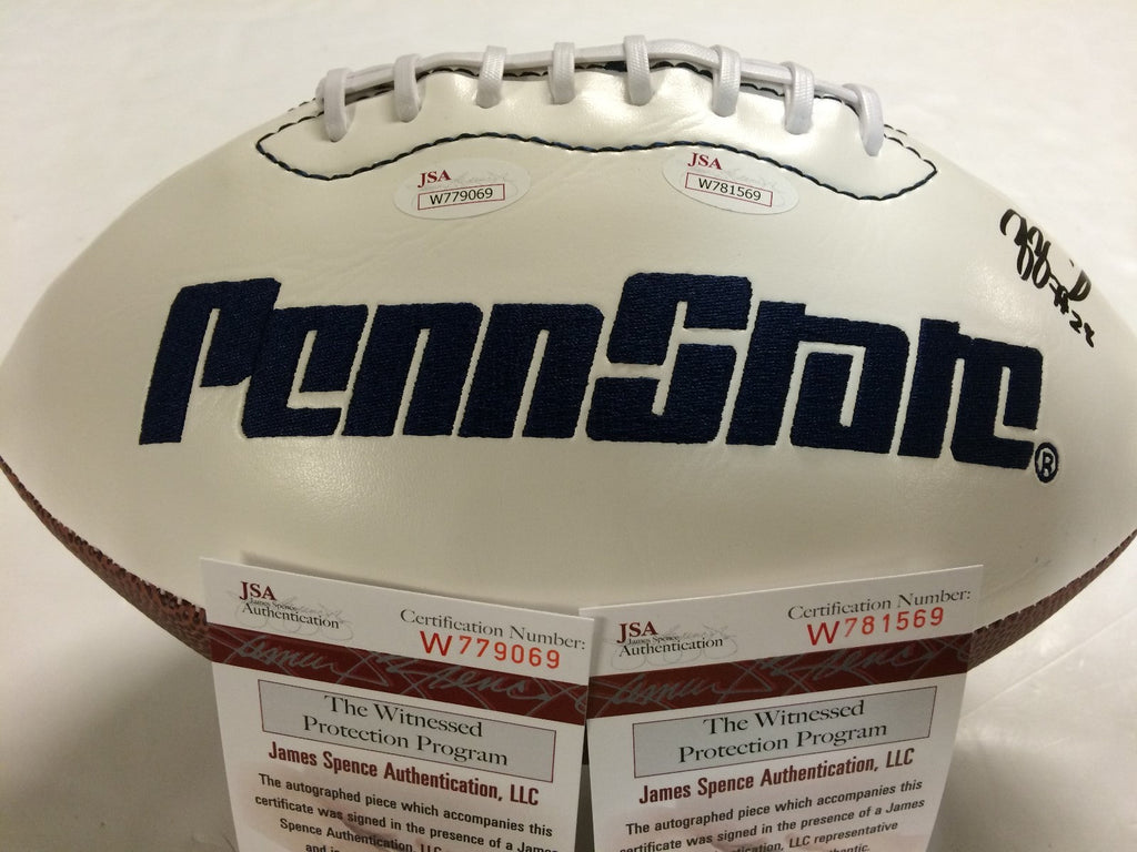 Bill Belton, Zach Zwinak Signed Inscribed Penn State Logo Football Jsa  Coa