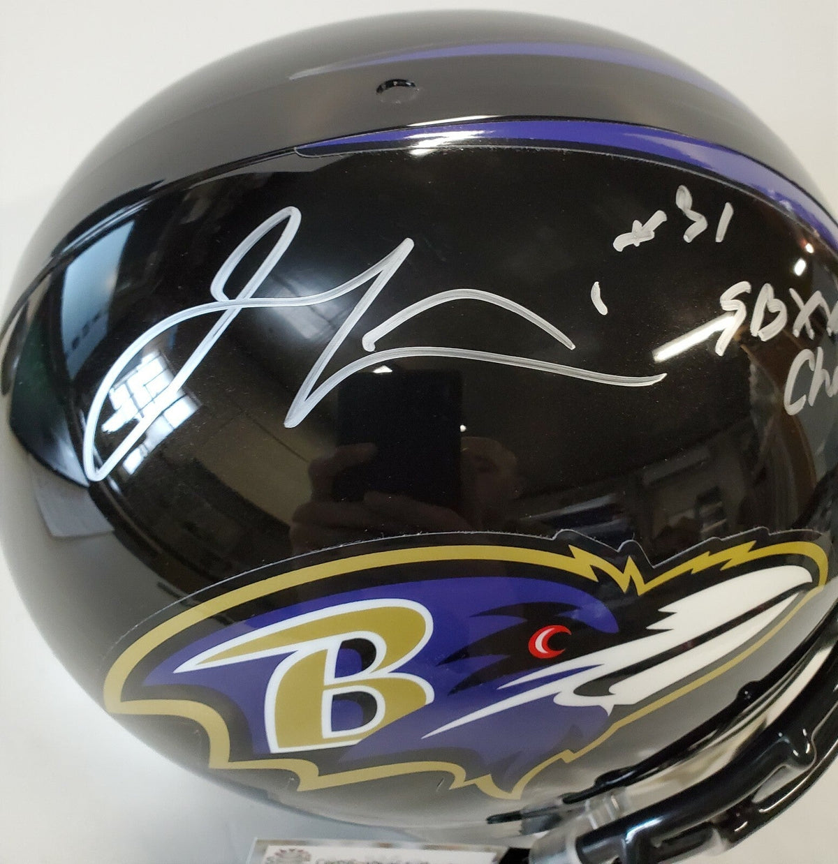 Baltimore Ravens Jamal Lewis Signed Inscr Full Sz Replica Helmet Schwartz Coa