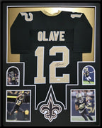 Framed New Orleans Saints Chris Olave Autographed Signed Jersey Jsa Coa