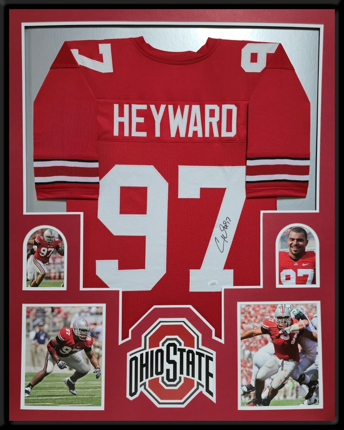 Framed Ohio State Buckeyes Cam Heyward Autographed Signed Jersey Jsa Coa