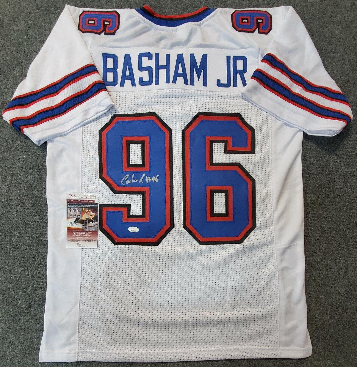 Buffalo Bills Carlos "Boogie" Basham Jr Autographed Signed Jersey Jsa Coa