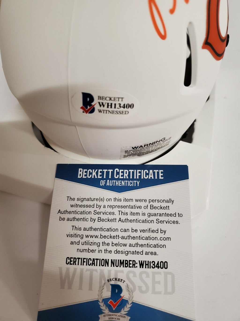 David Montgomery Signed Chicago Bears Lunar Eclipse Mini Helmet Beckett Coa
