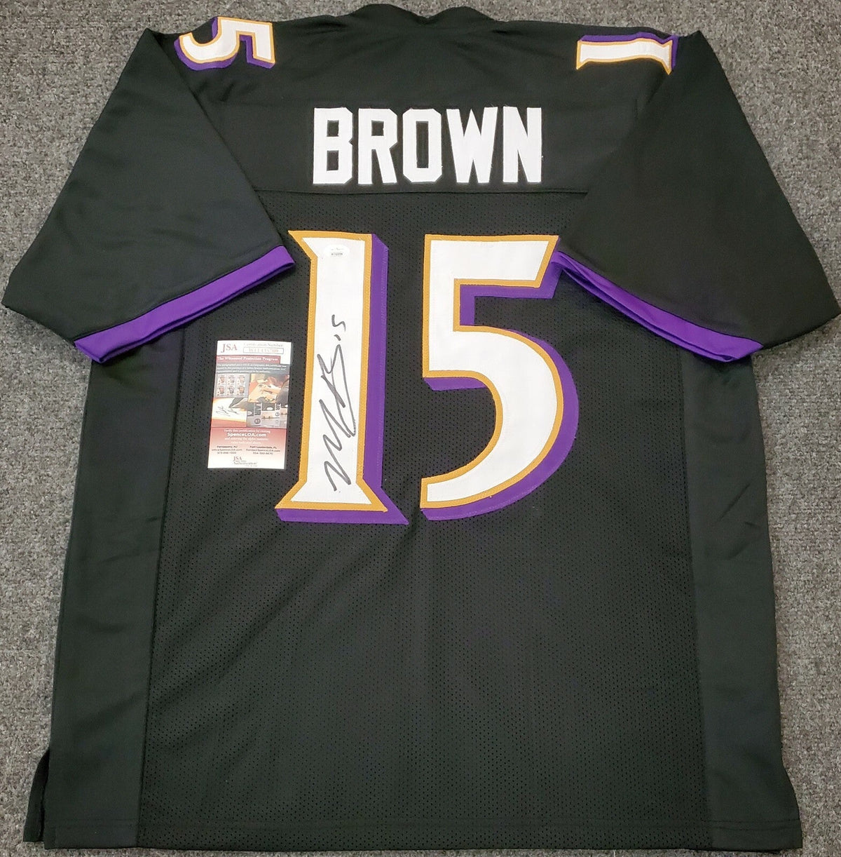 Baltimore Ravens Marquise Brown Autographed Signed Jersey Jsa  Coa