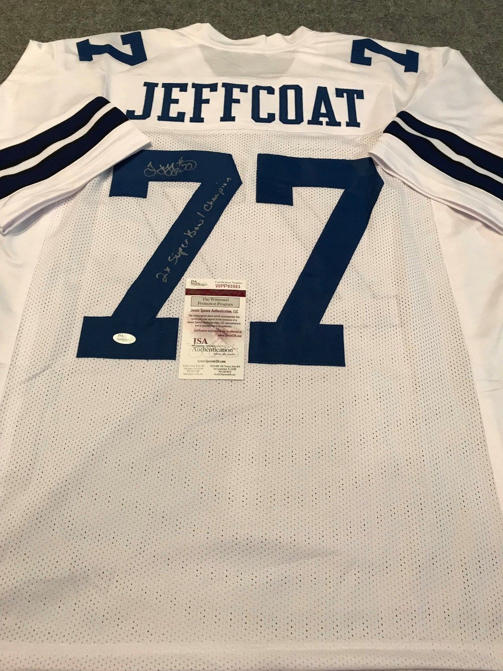 Jim Jeffcoat Autographed Signed Inscribed Dallas Cowboys Jersey Jsa  Coa