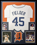 Framed Detroit Tigers Cecil Fielder Autographed Signed Jersey Beckett Holo