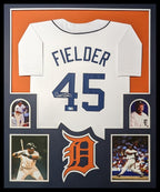 Framed Detroit Tigers Cecil Fielder Autographed Signed Jersey Beckett Holo