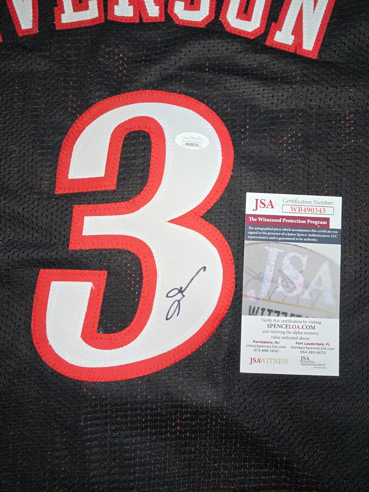 Philadelphia 76Ers Allen Iverson Autographed Signed Jersey Jsa Coa