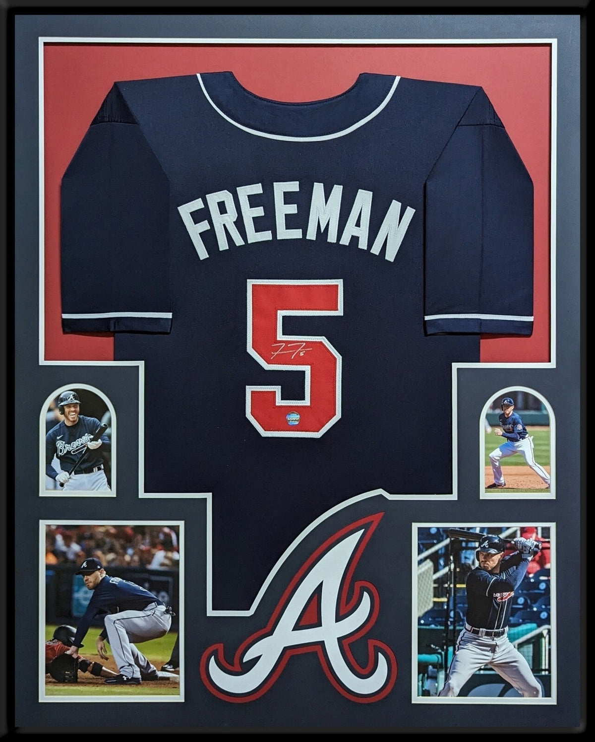 Framed Atlanta Braves Freddie Freeman Autographed Signed Jersey Lojo Sports Holo