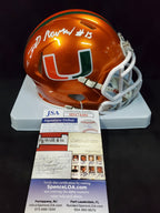 Greg Rousseau Autographed Signed Miami Hurricanes  Flash Mini Helmet Jsa Coa