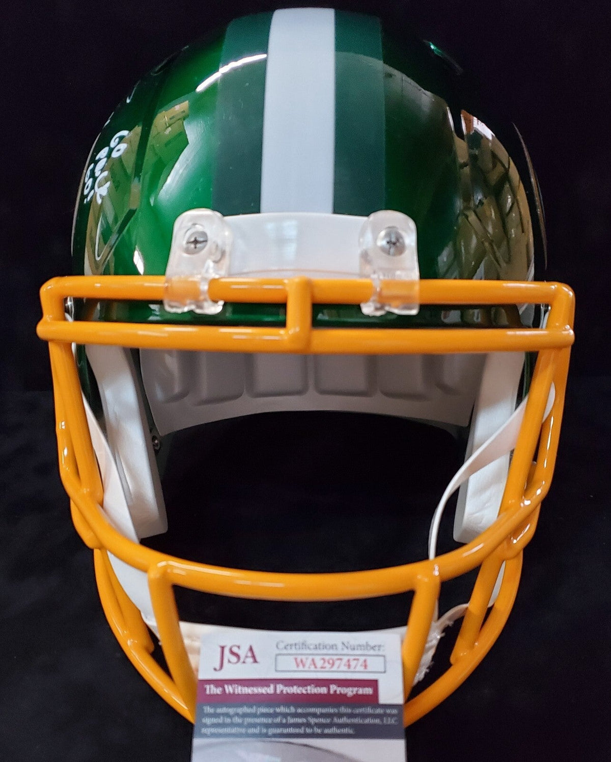 Green Bay Packers Eric Stokes Signed 2X Insc Full Size Flash Replica Helmet Jsa
