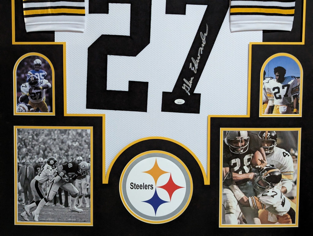 Framed Pittsburgh Steelers Glen Edwards Autographed Jersey Jsa Coa