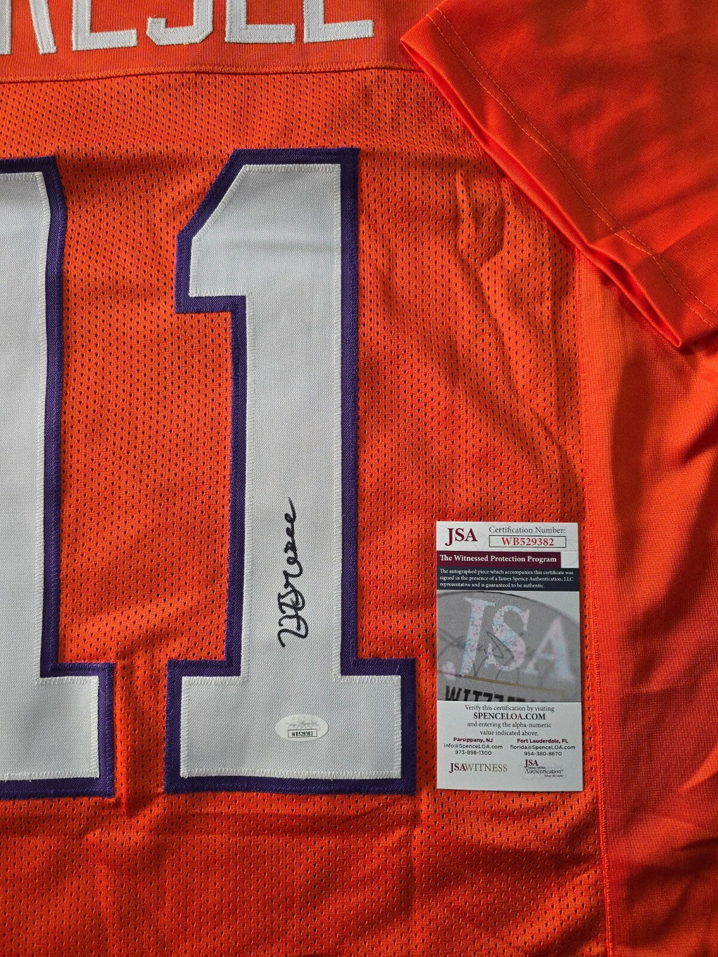 Clemson Tigers Bryan Bresee Autographed Signed Jersey Jsa  Coa