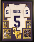 Framed Lsu Tigers Derrius Guice Autographed Signed Jersey Psa Coa
