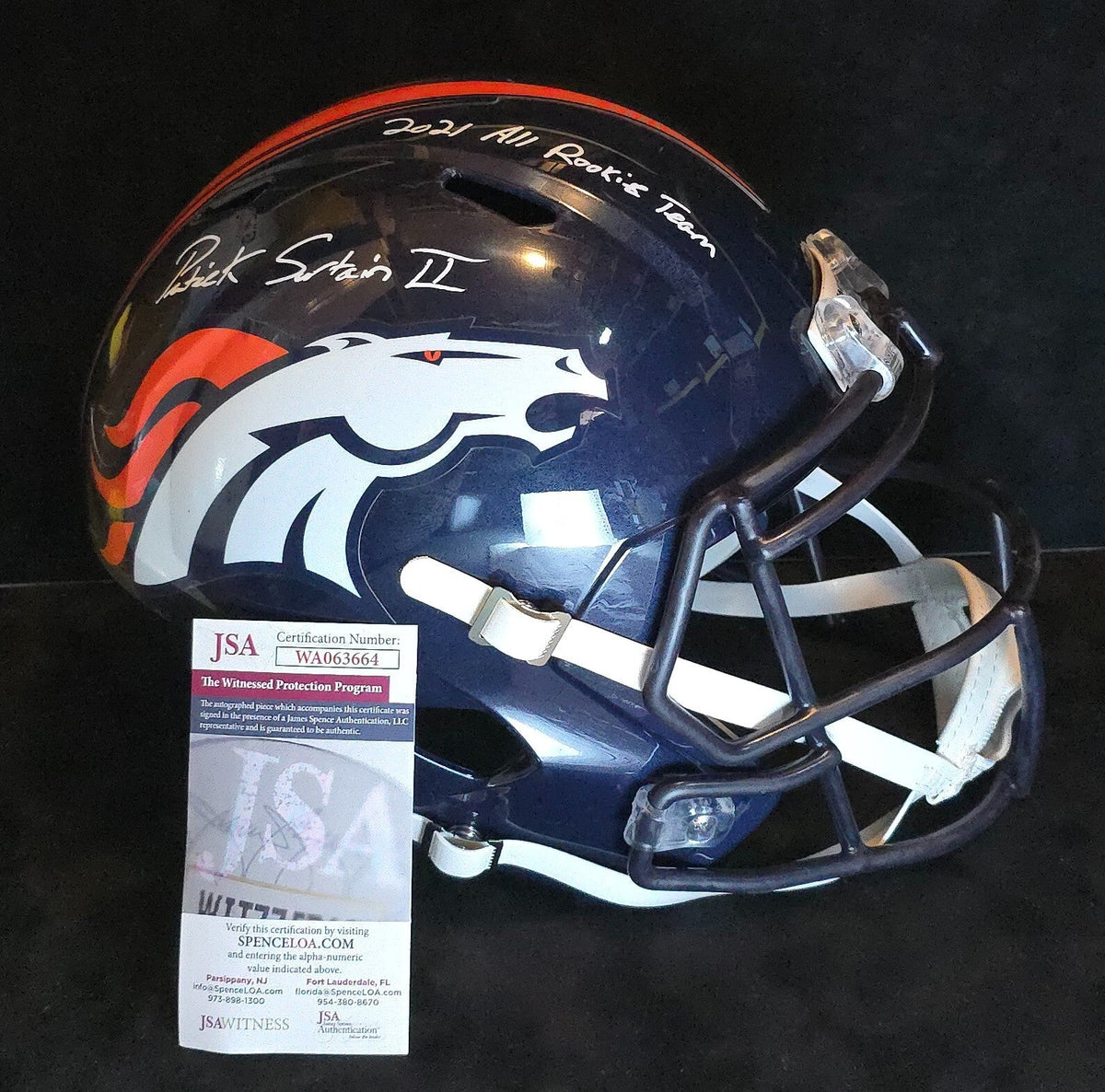 Denver Broncos Pat Surtain Ii Signed Insc Speed Replica Full Size Helmet Jsa