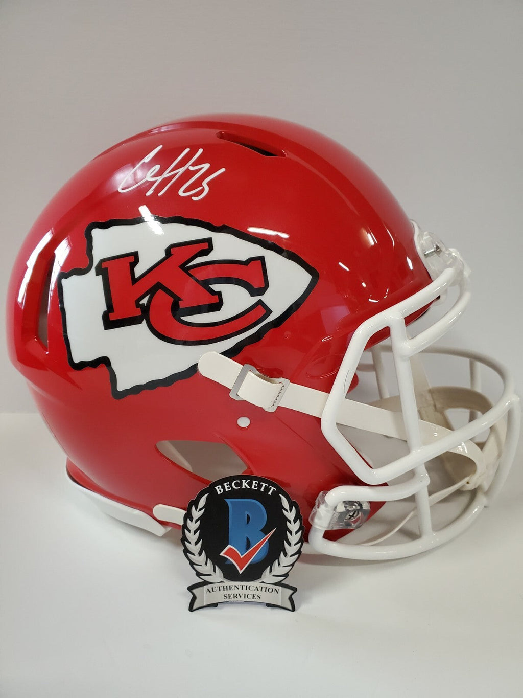 Clyde Edwards-Helaire Signed K.C. Chiefs Speed Authentic Full Sz Helmet Bas Coa