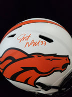 Denver Broncos Javonte Williams Signed Lunar Replica Full Size Helmet Bas Holo