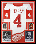 Framed Detroit Red Wings Red Kelly Autographed Signed Jersey Jsa Coa