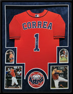 Suede Framed Houston Astros Carlos Correa Autographed Signed Jersey Mlb Holo