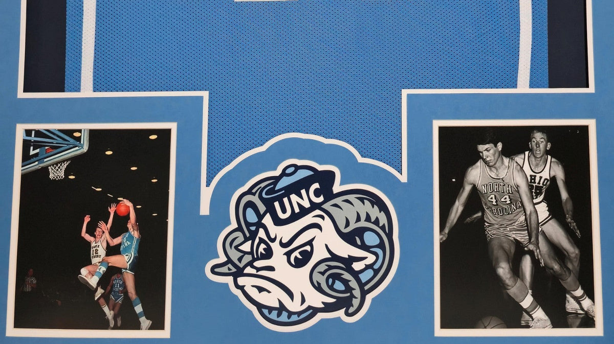 Framed Unc Tar Heels Larry Miller Autographed Signed Jersey Jsa Coa