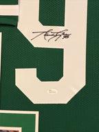 Framed Marty Lyons Autographed Signed New York Jets Jersey Jsa Coa