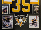 Framed Pittsburgh Penguins Tom Barrasso Autographed Signed Jersey Jsa Coa