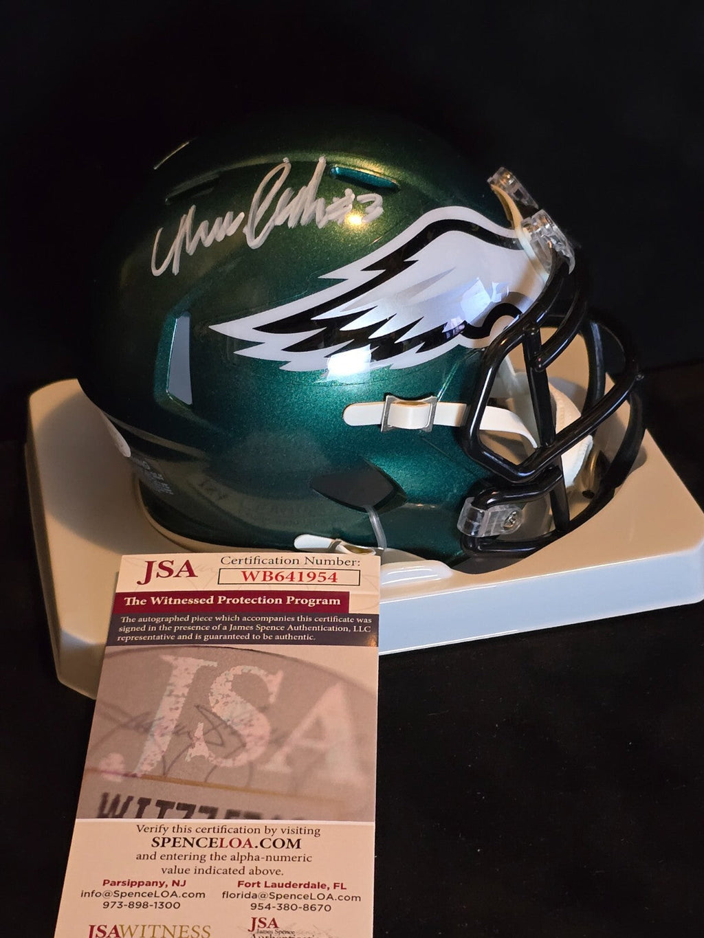 Philadelphia Eagles Nolan Smith Jr Autographed Signed Speed Mini Helmet Jsa Coa